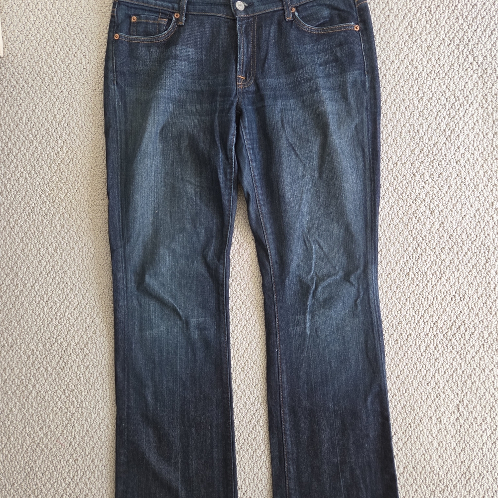7 For All Mankind Dark Blue Straight Jeans
